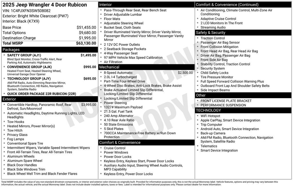 Used 2025 Jeep Wrangler Unlimited Rubicon w/ Safety Group AWD/4WD image 7