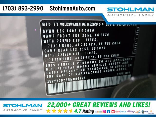 Used 2022 Volkswagen Taos SE AWD/4WD image 39