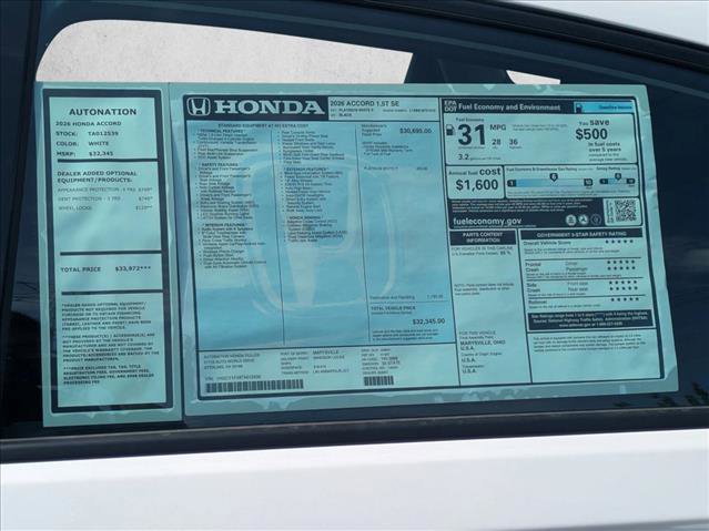 New 2026 Honda Accord SE image 6