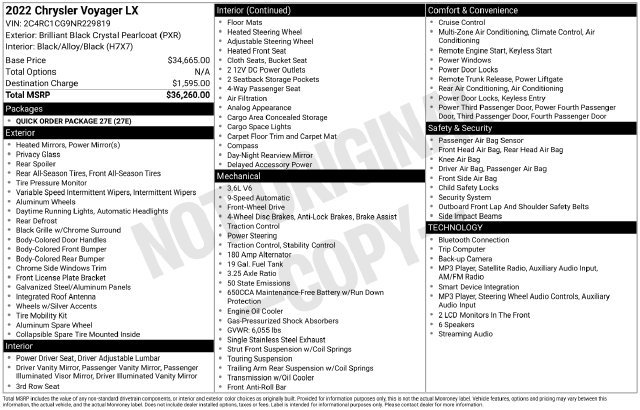 Used 2022 Chrysler Voyager LX FWD image 4