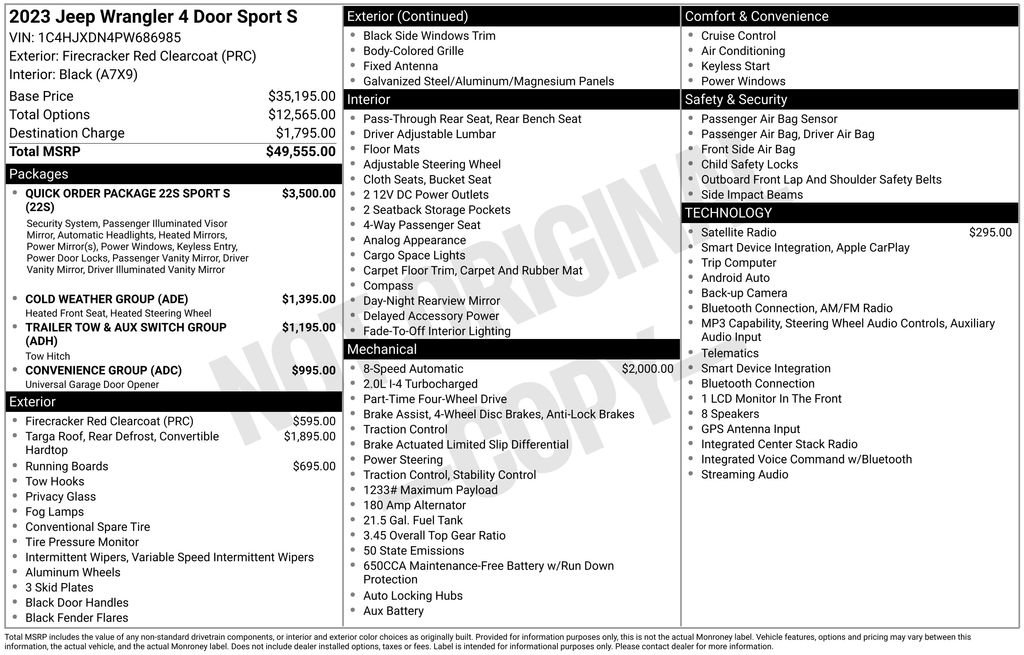 Used 2023 Jeep Wrangler Unlimited Sport AWD/4WD image 34