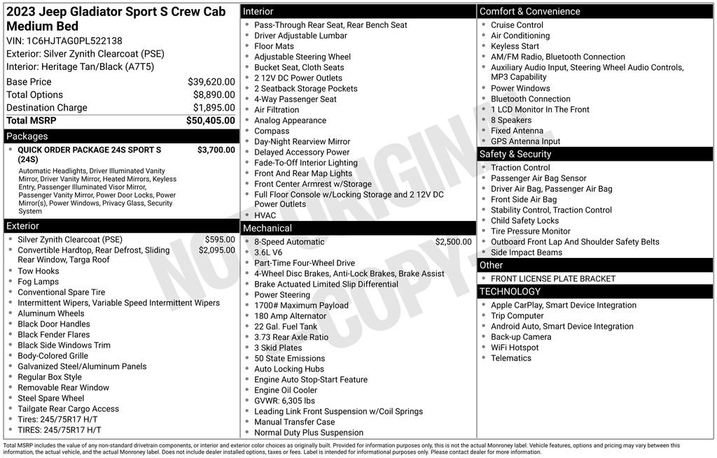 Used 2023 Jeep Gladiator Sport image 10