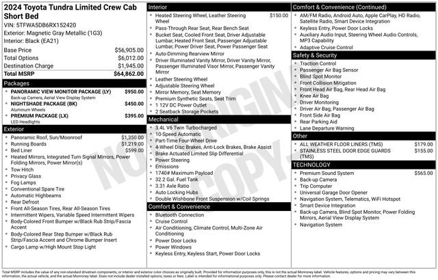 Used 2024 Toyota Tundra Limited AWD/4WD image 37