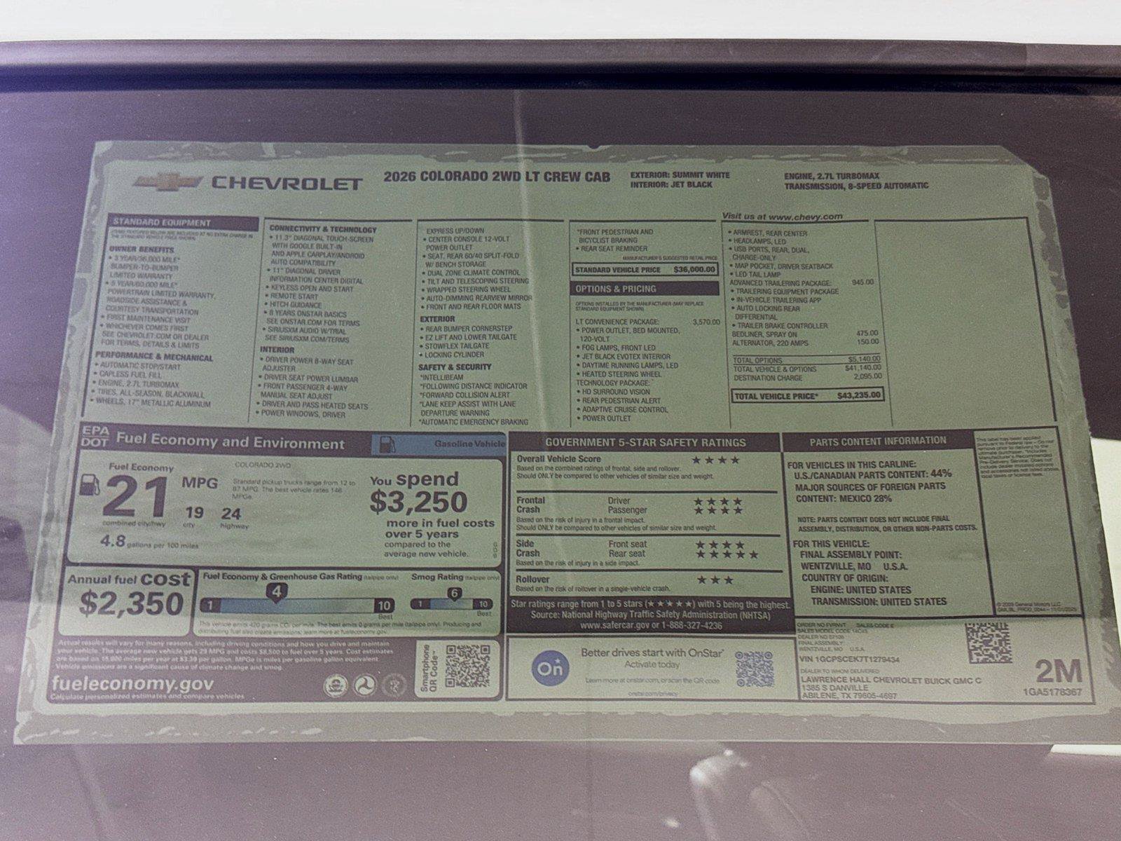 New 2026 Chevrolet Colorado LT w/ LT Convenience Package RWD image 20
