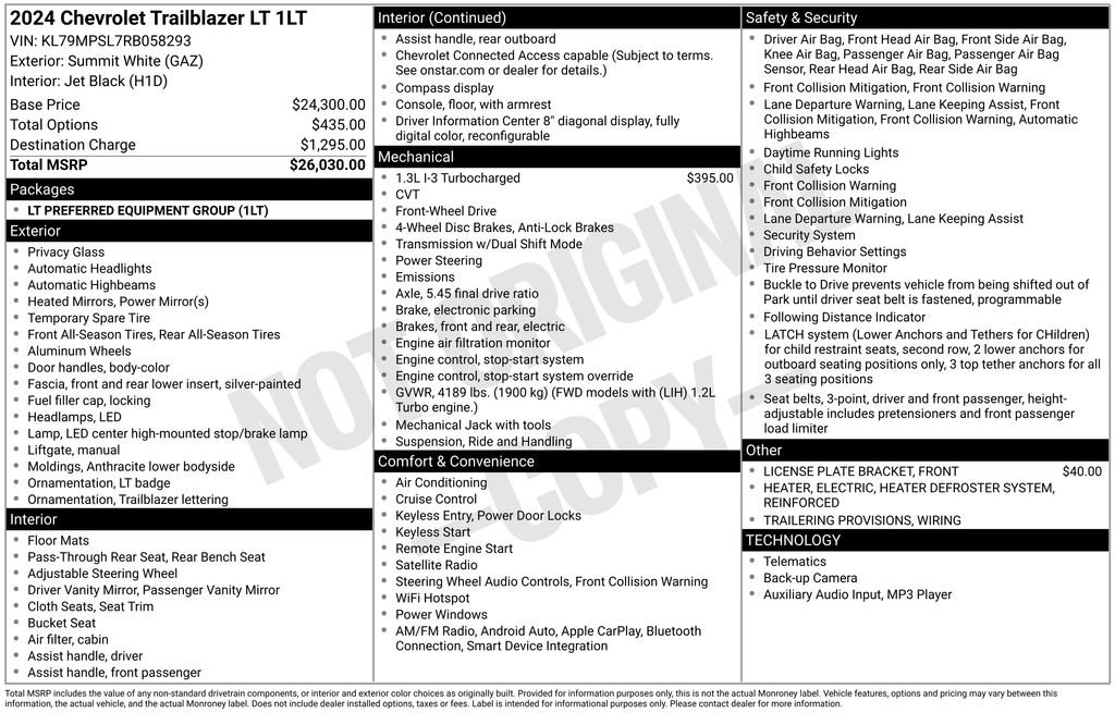 Used 2024 Chevrolet TrailBlazer LT FWD image 52