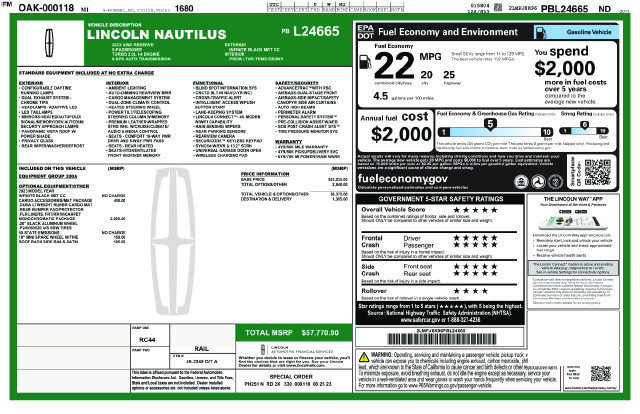 Certified 2023 Lincoln Nautilus Reserve w/ Monochromatic Package AWD/4WD image 36