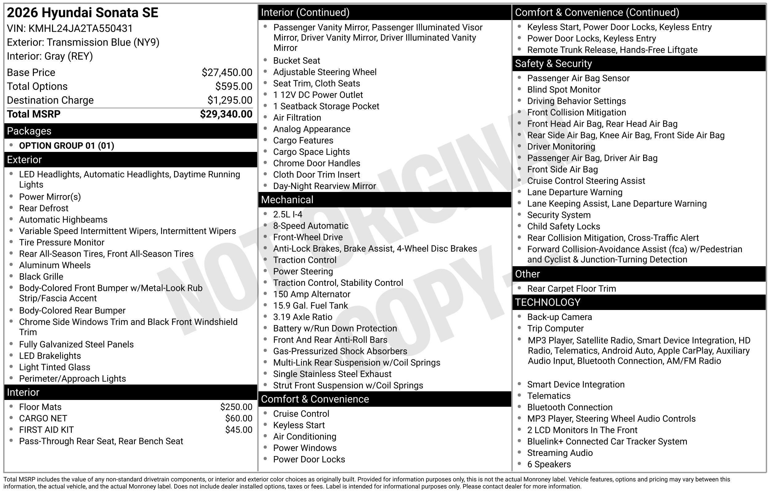 Certified 2026 Hyundai Sonata SE FWD image 4