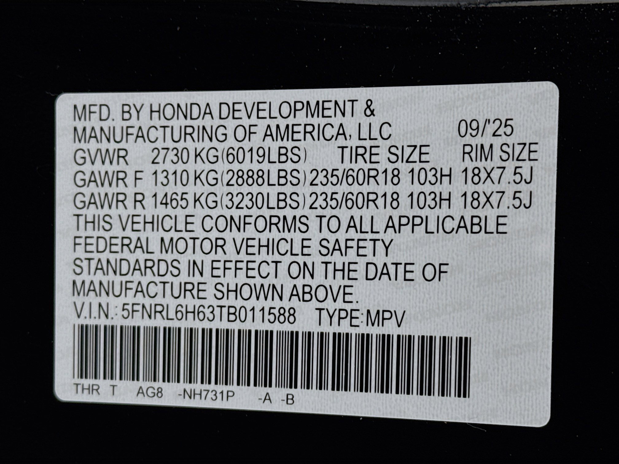 Certified 2026 Honda Odyssey EX-L image 33