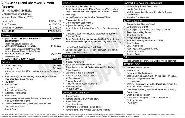 Used 2025 Jeep Grand Cherokee Summit AWD/4WD image 7