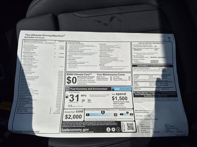 New 2026 BMW 330i Sedan w/ M Sport Package RWD image 17