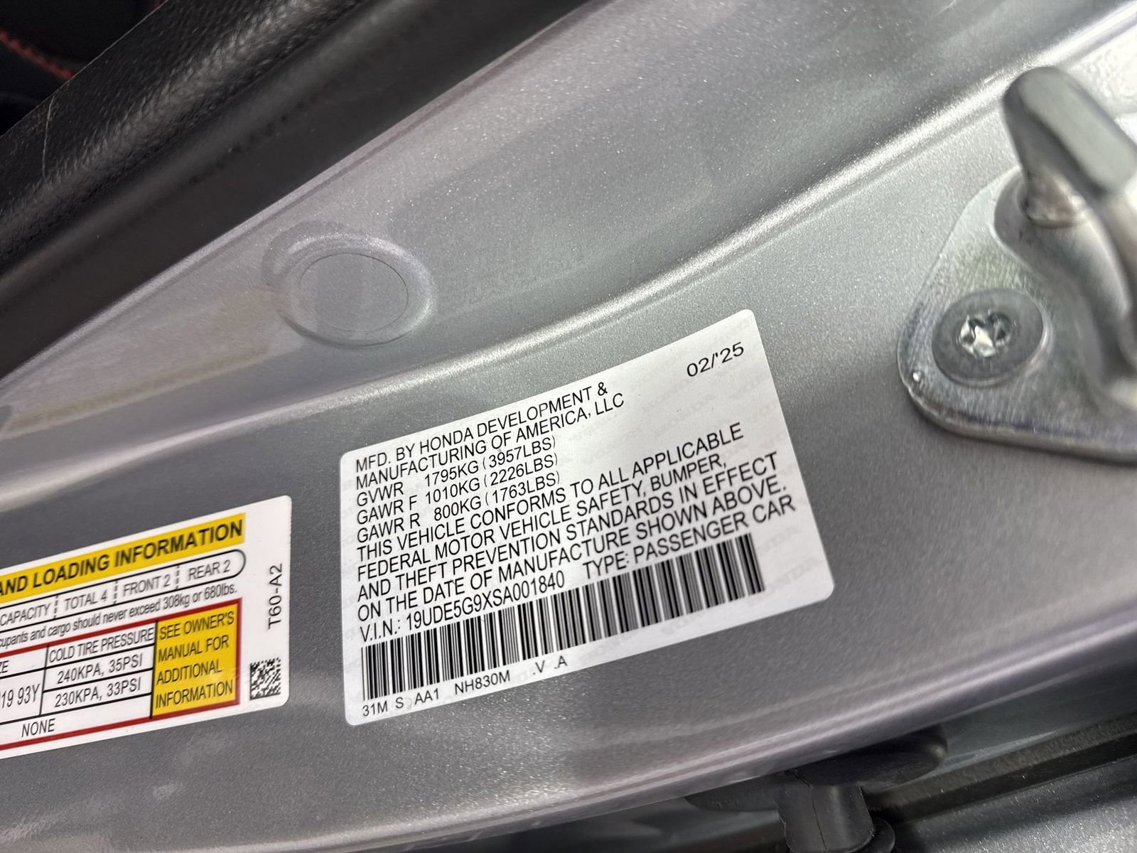 Certified 2025 Acura Integra Type S image 37