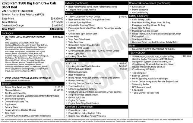 Used 2020 RAM 1500 Big Horn RWD image 8