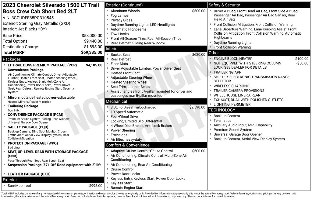 Used 2023 Chevrolet Silverado 1500 LT Trail Boss w/ LT Trail Boss Premium Package AWD/4WD image 3