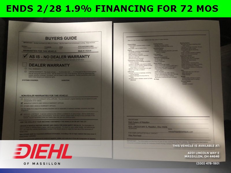 Used 2025 Subaru Crosstrek 2.0i Premium image 33