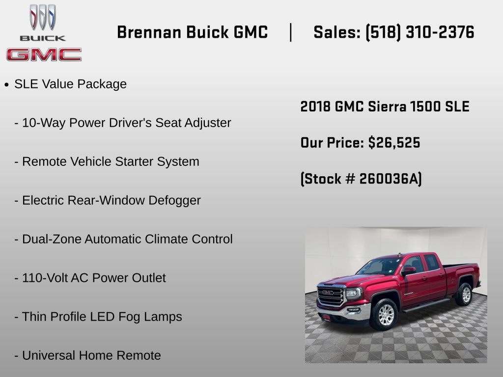 Certified 2018 GMC Sierra 1500 SLE w/ SLE Value Package AWD/4WD image 6