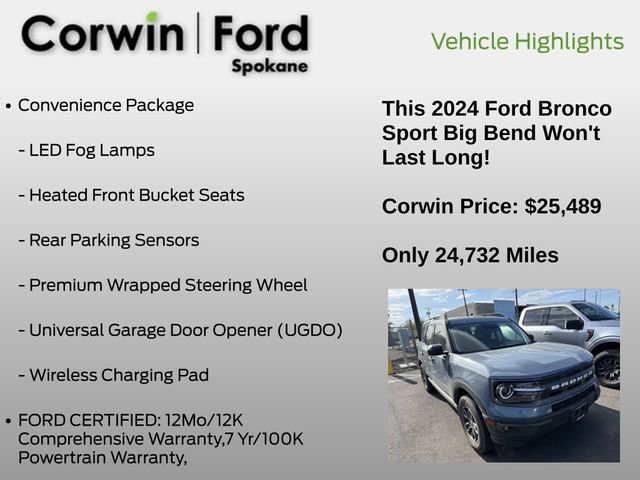 Used 2024 Ford Bronco Sport Big Bend w/ Convenience Package AWD/4WD image 6