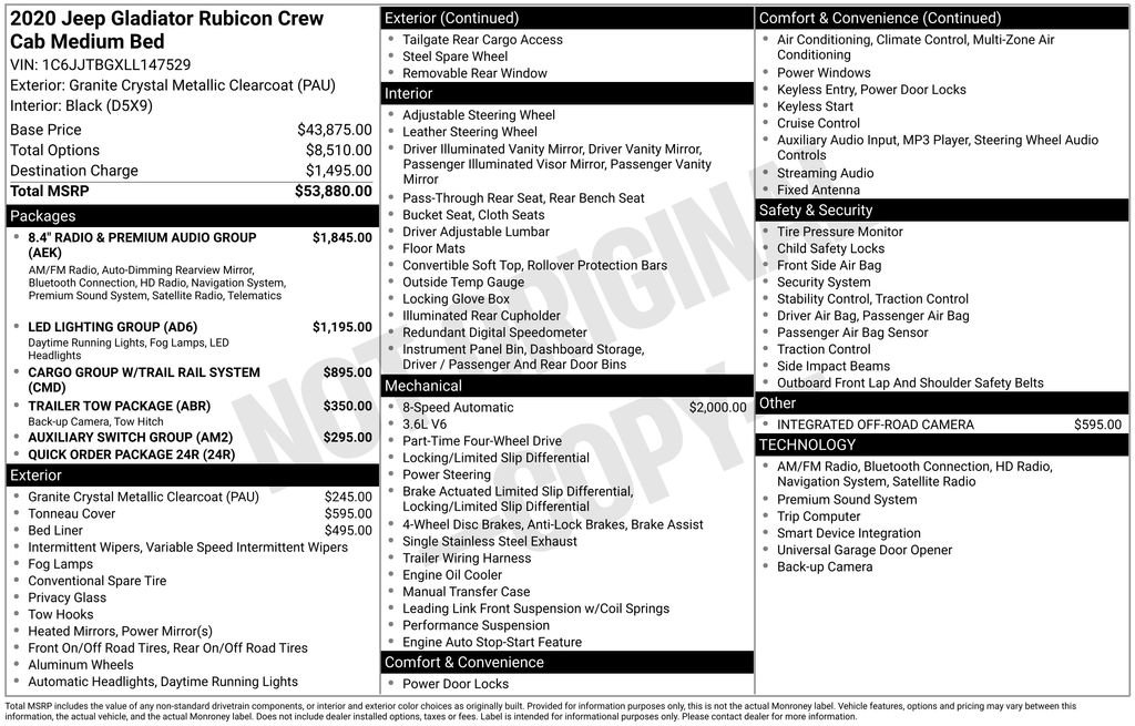 Used 2020 Jeep Gladiator Rubicon image 36