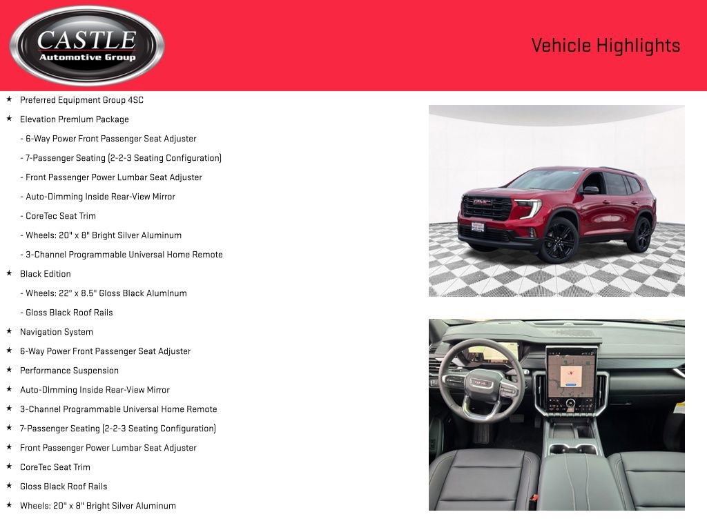 New 2025 GMC Acadia Elevation w/ Elevation Premium Package FWD image 3