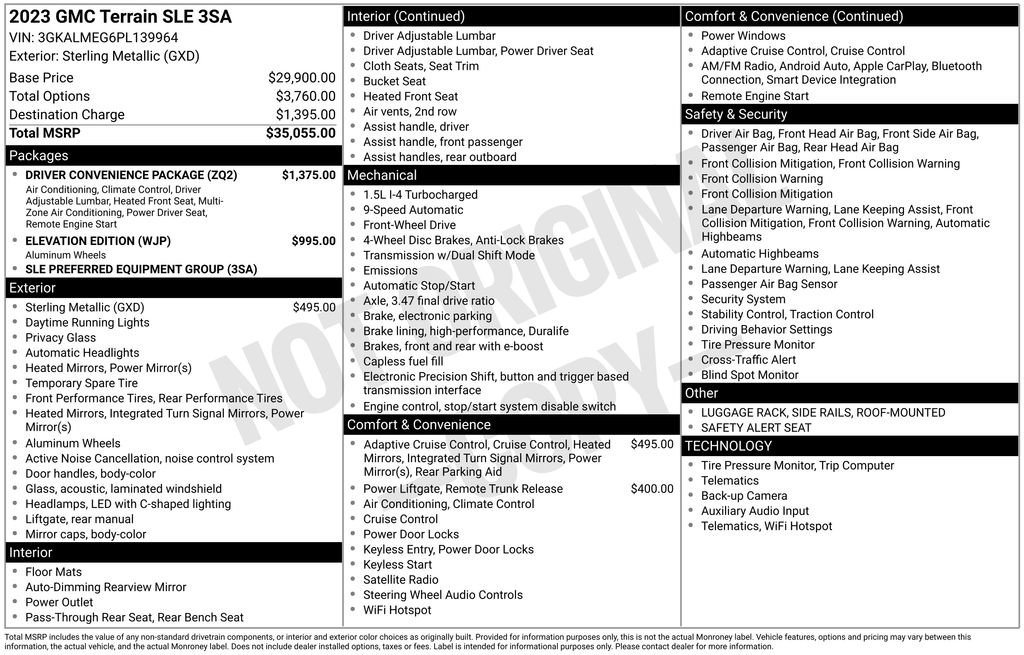 Used 2023 GMC Terrain SLE w/ Driver Convenience Package FWD image 4