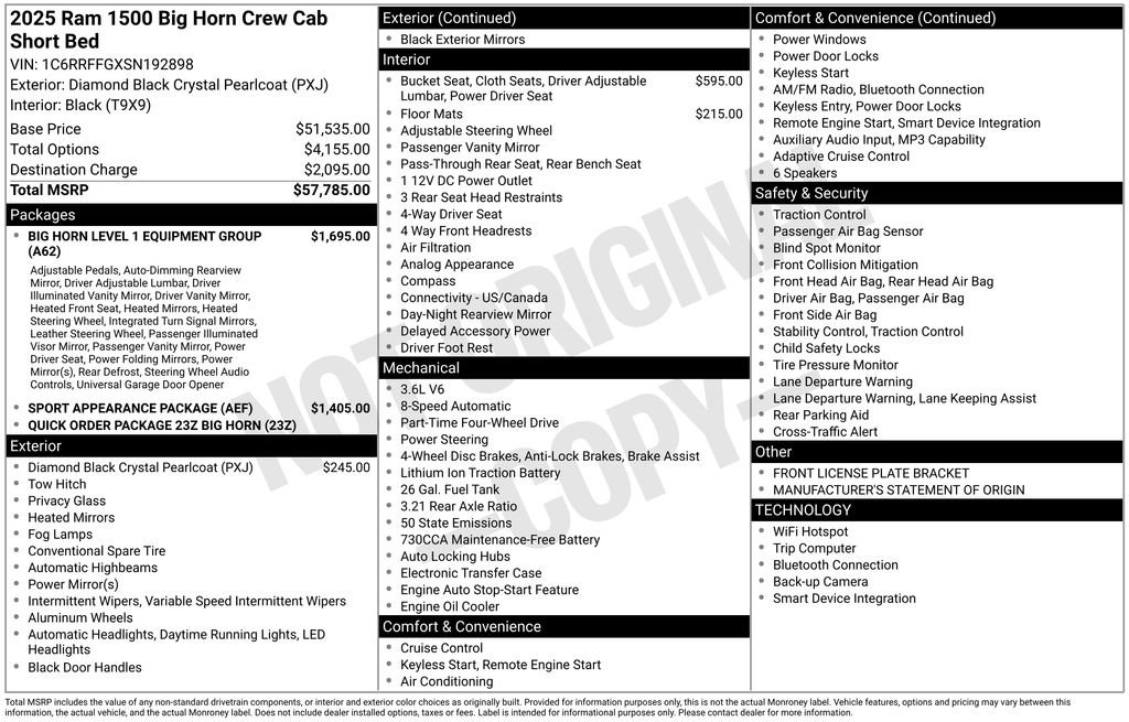 New 2025 RAM 1500 Big Horn AWD/4WD image 4