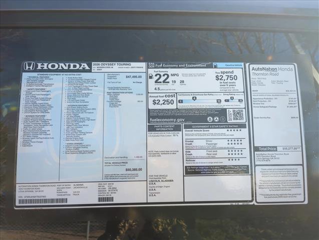 New 2026 Honda Odyssey Touring image 22