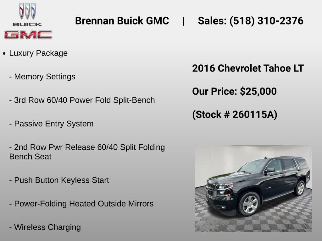 Certified 2016 Chevrolet Tahoe LT w/ Luxury Package AWD/4WD image 6