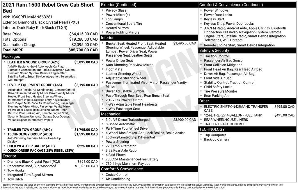 Used 2021 RAM 1500 Rebel w/ Leather & Sound Group AWD/4WD image 28