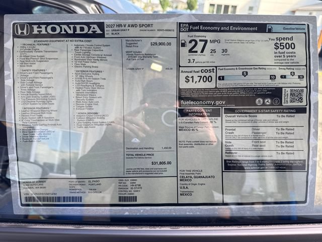 New 2027 Honda HR-V Sport image 30