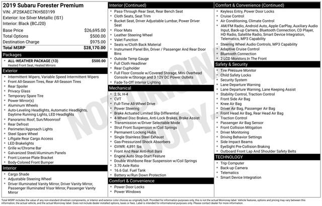 Used 2019 Subaru Forester Premium w/ All-Weather Package image 26