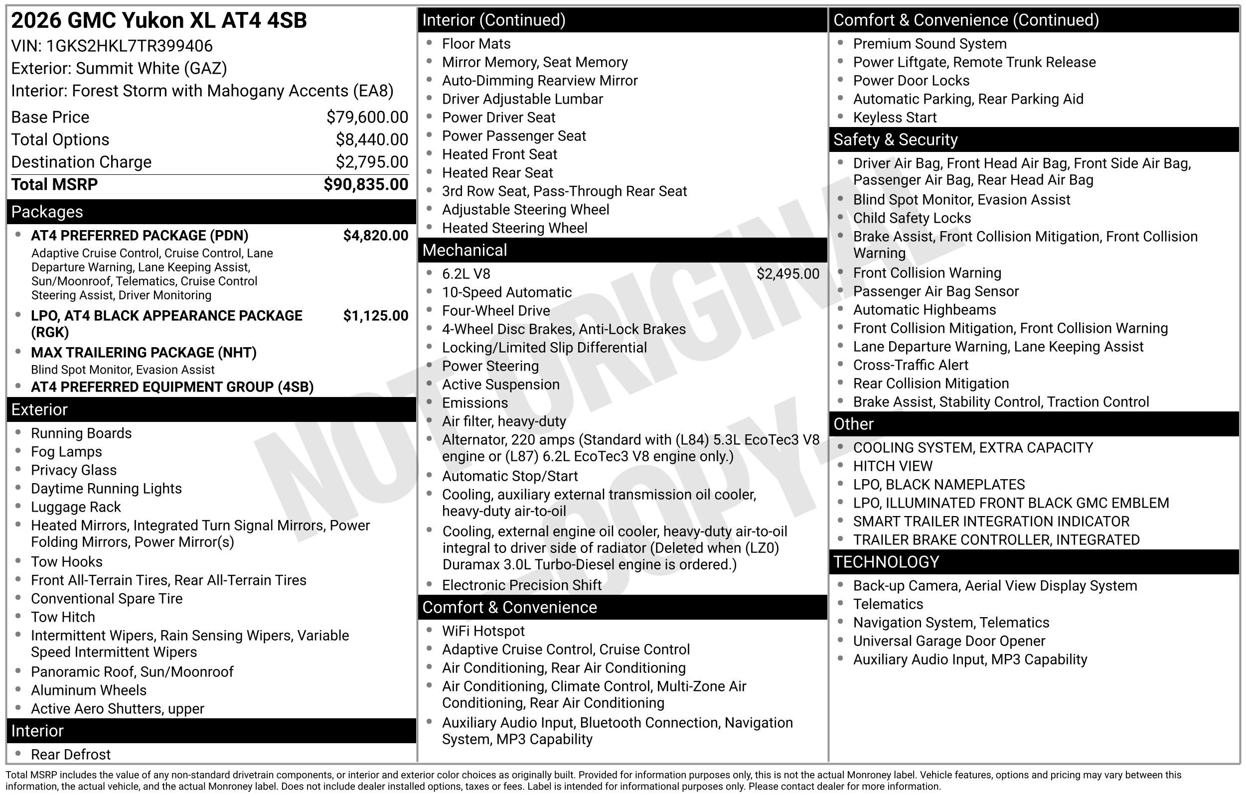 New 2026 GMC Yukon XL AT4 w/ AT4 Preferred Package AWD/4WD image 49