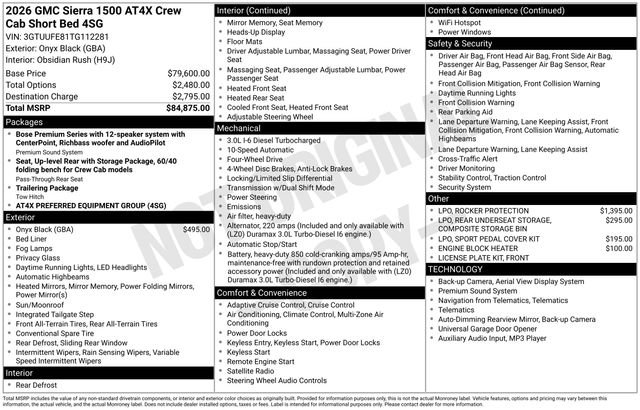 New 2026 GMC Sierra 1500 AT4X image 28