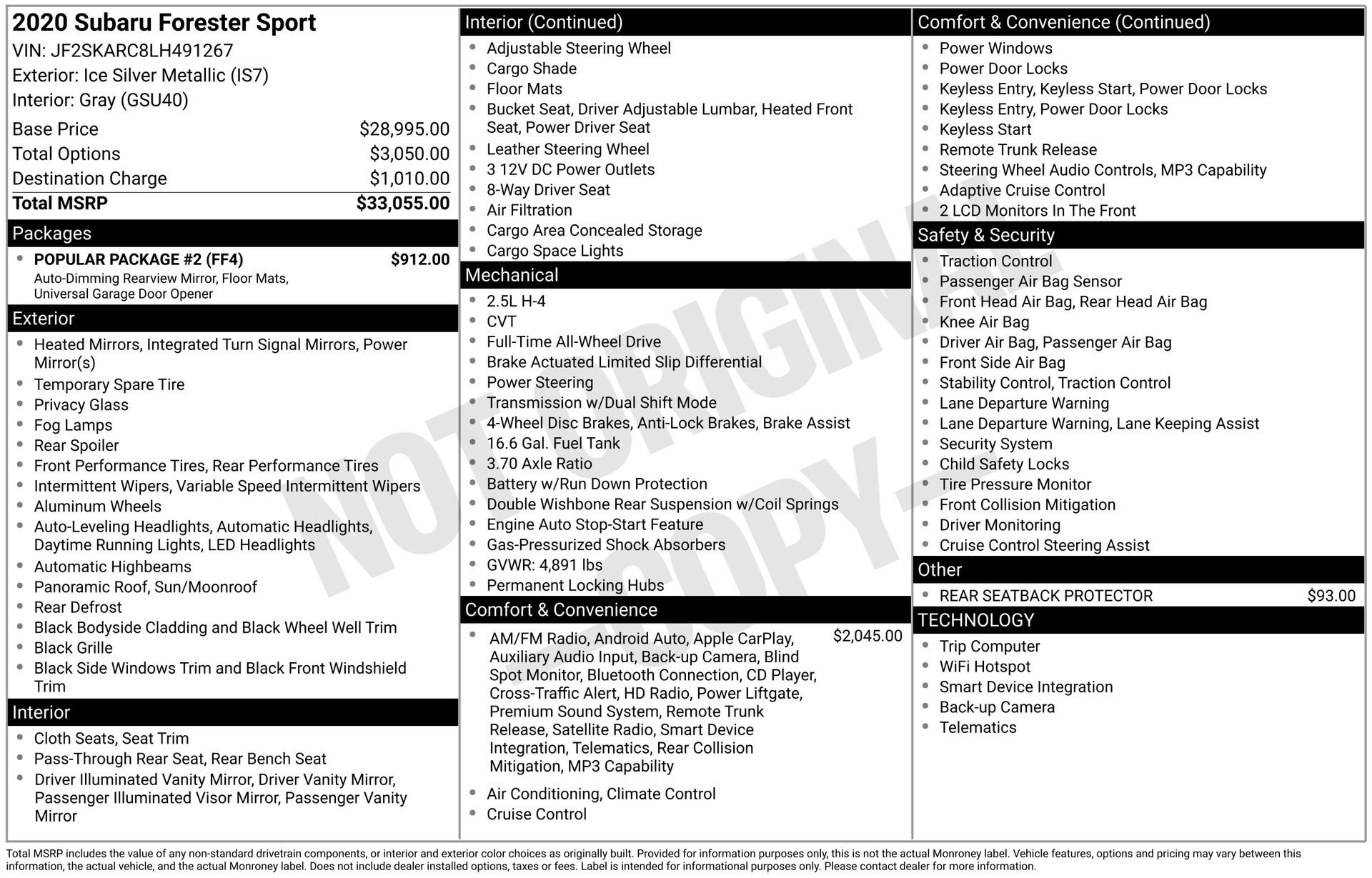 Used 2020 Subaru Forester Sport w/ Popular Package #2 image 5