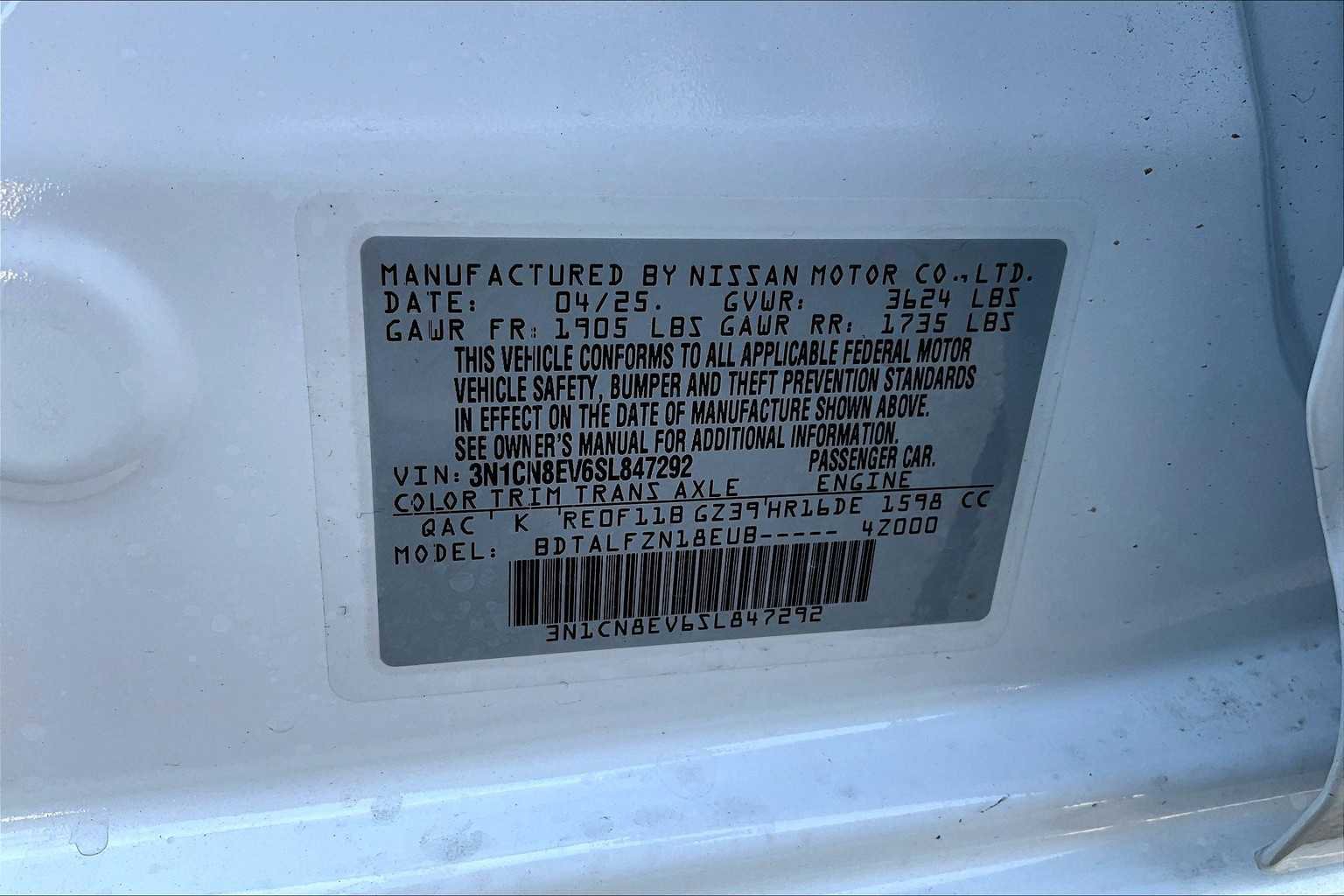 New 2025 Nissan Versa SV w/ Trunk Package image 14