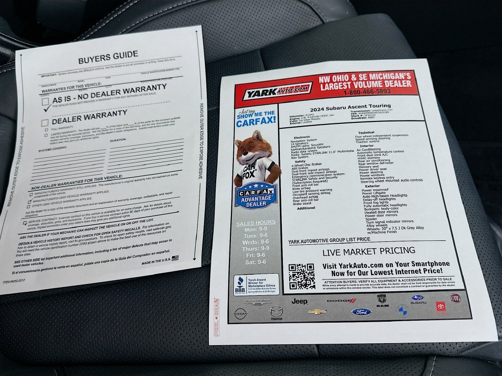 Used 2024 Subaru Ascent Touring AWD/4WD image 40