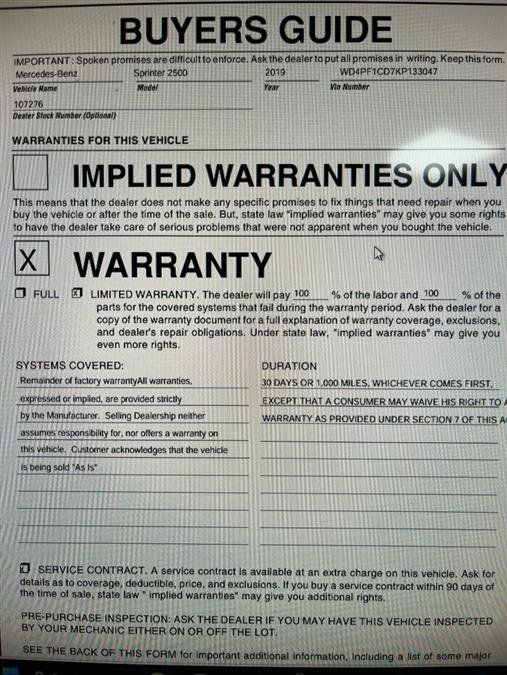 Used 2019 Mercedes-Benz Sprinter 170 image 8