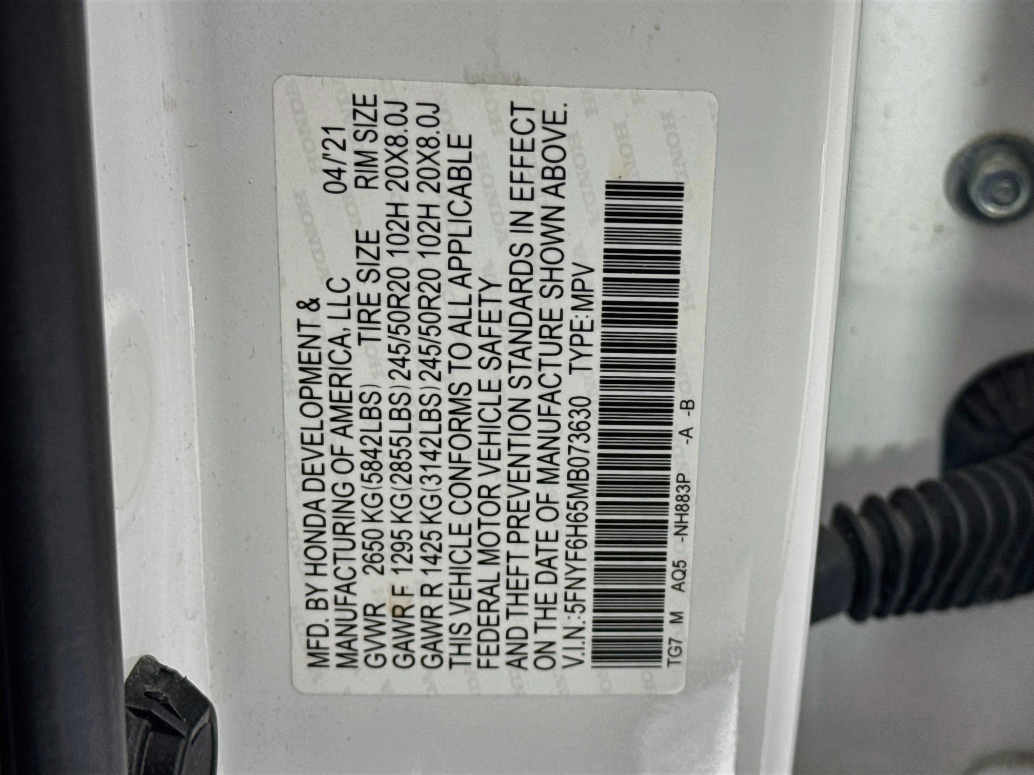 Certified 2021 Honda Pilot Touring image 34