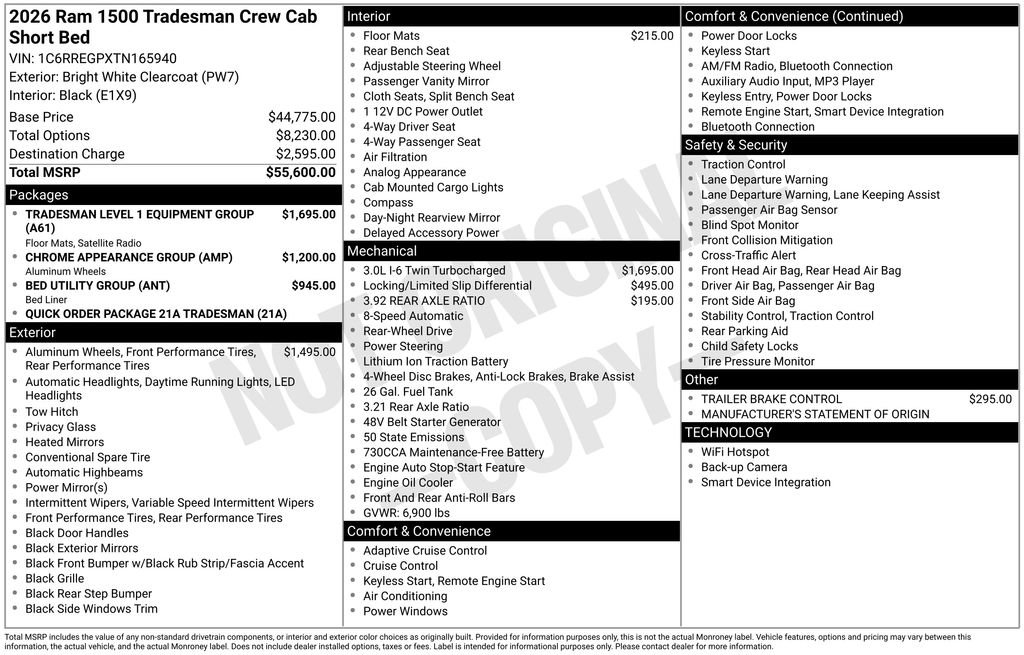 New 2026 RAM 1500 Tradesman RWD image 9