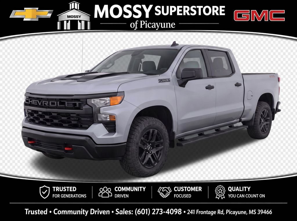 Used 2023 Chevrolet Silverado 1500 Custom Trail Boss w/ LPO, Dark Essentials Package AWD/4WD 360° Tour