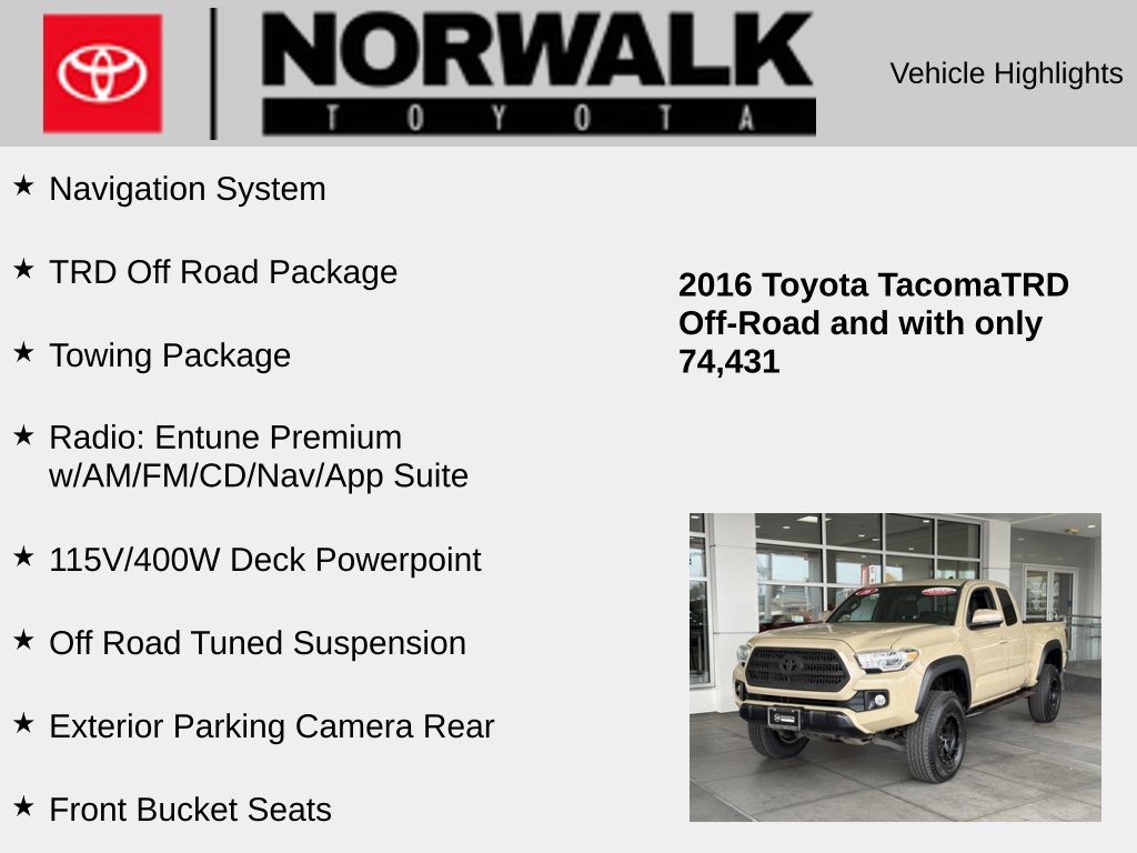 Certified 2016 Toyota Tacoma TRD Off-Road w/ Towing Package AWD/4WD image 10