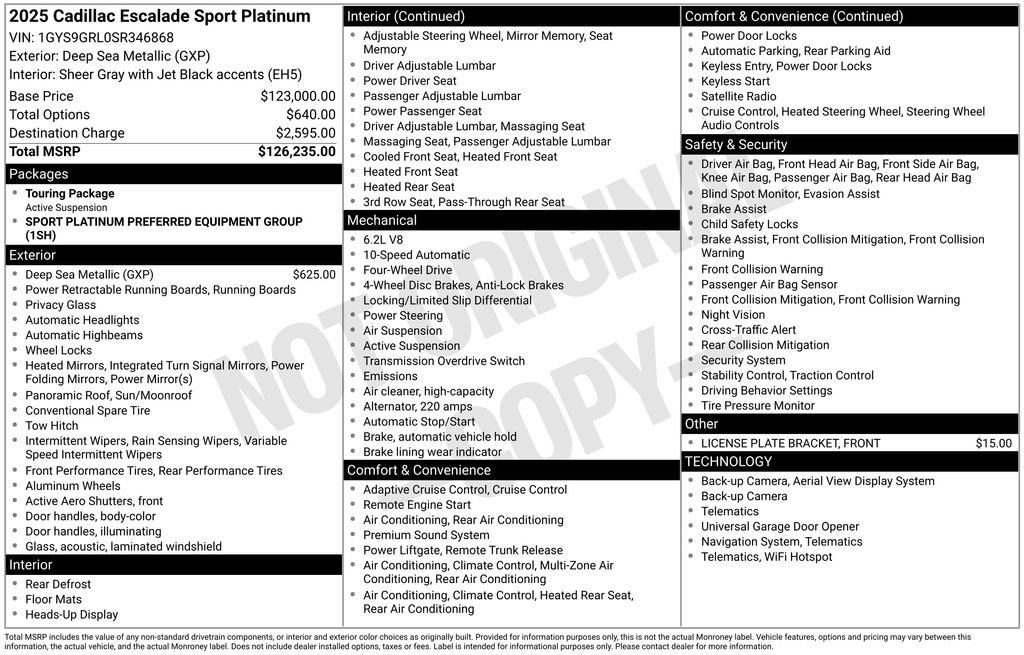 Certified 2025 Cadillac Escalade Sport Platinum AWD/4WD image 43