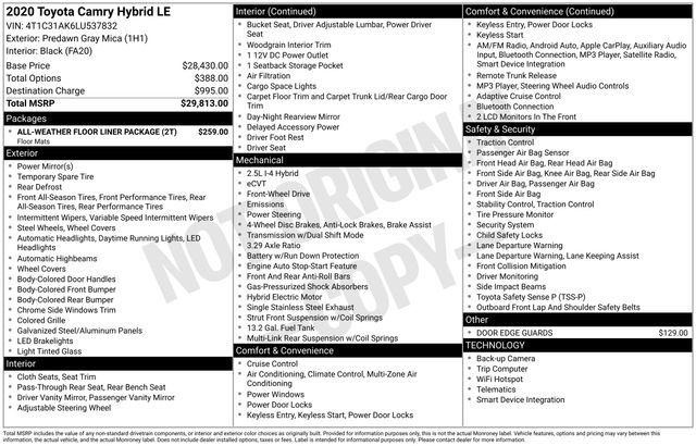 Used 2020 Toyota Camry LE image 31