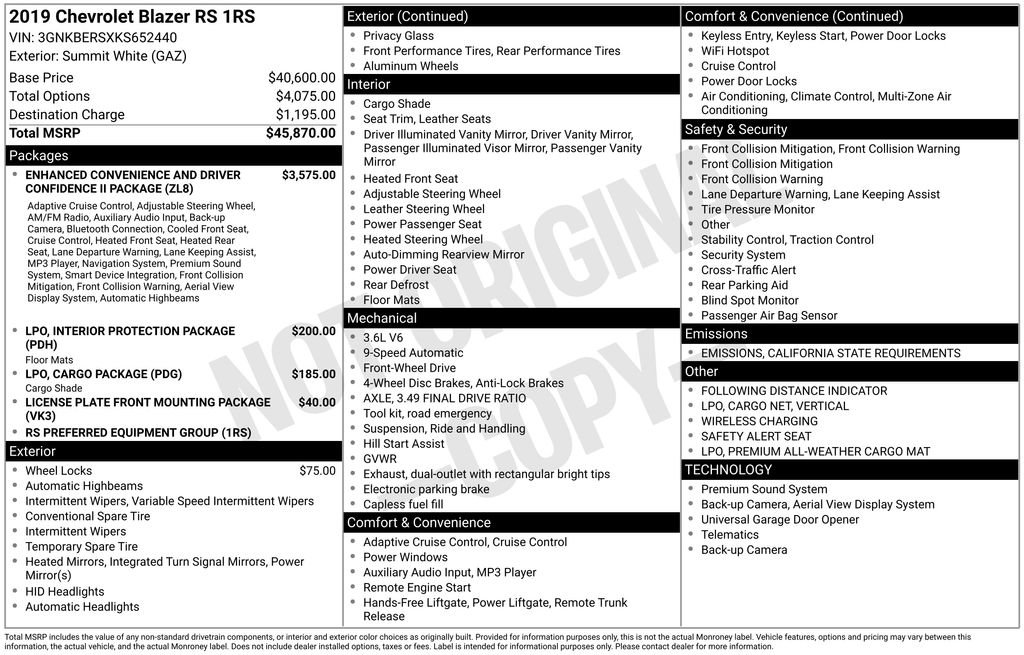 Used 2019 Chevrolet Blazer RS image 6