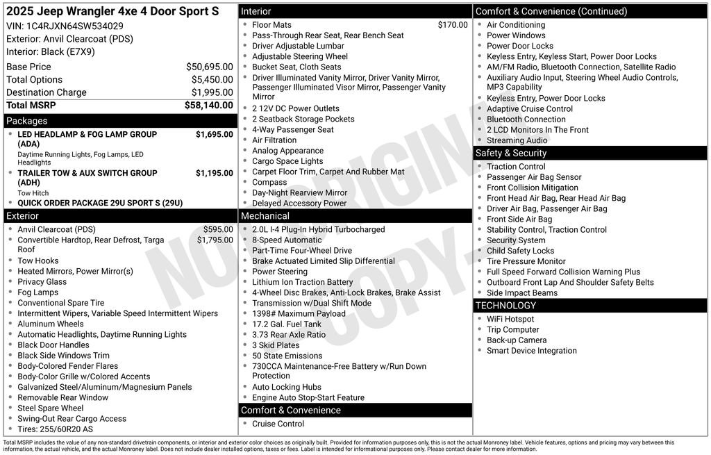 Used 2025 Jeep Wrangler Unlimited Sport S 4xe w/ LED Headlamp & Fog Lamp Group AWD/4WD image 42