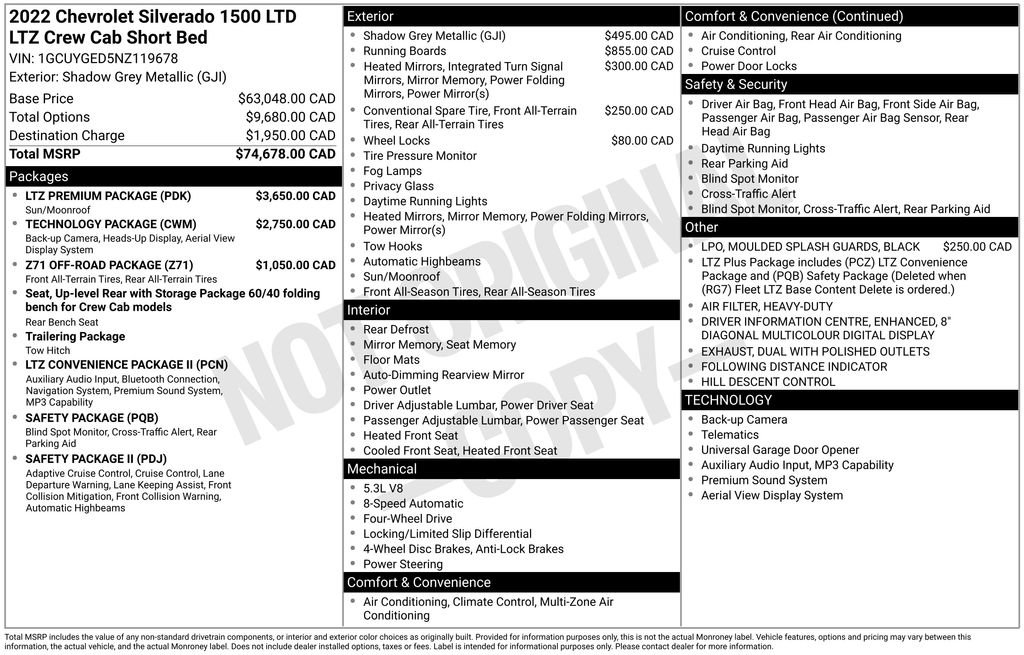 Used 2022 Chevrolet Silverado 1500 LTZ w/ LTZ Premium Package AWD/4WD image 5
