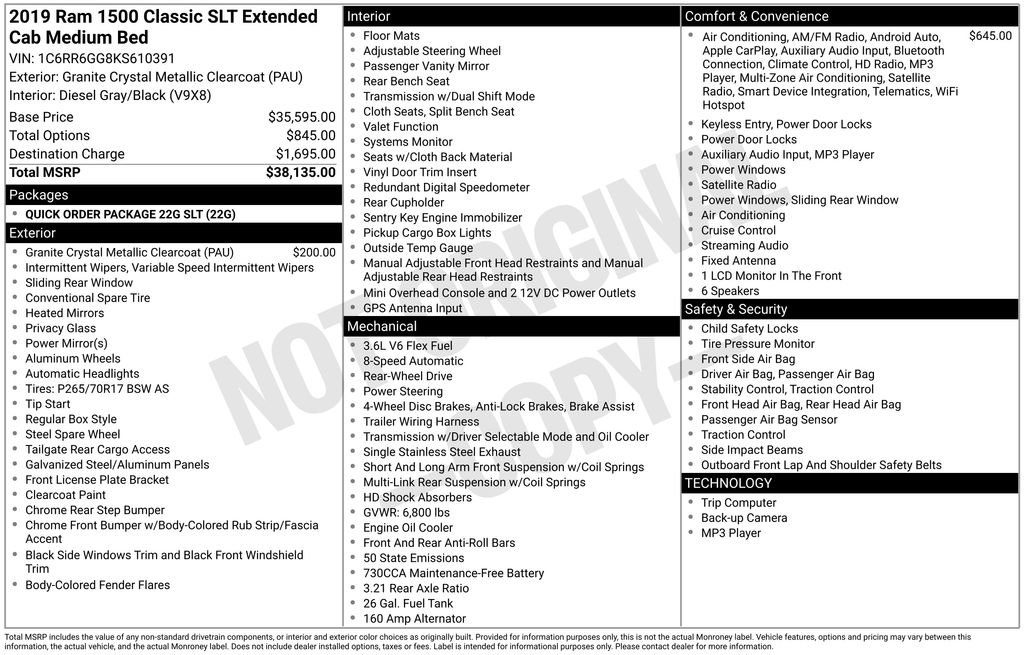 Used 2019 RAM 1500 Classic SLT image 14