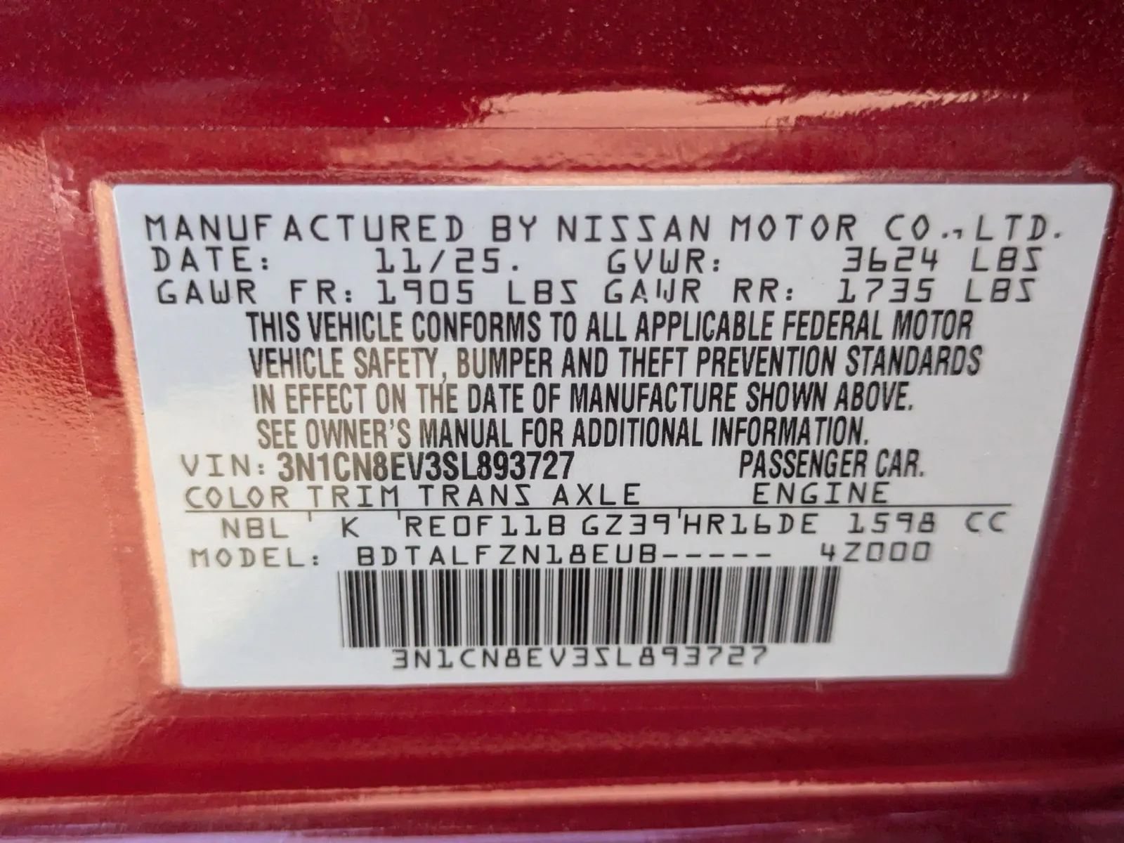 New 2025 Nissan Versa SV w/ Trunk Package FWD image 23