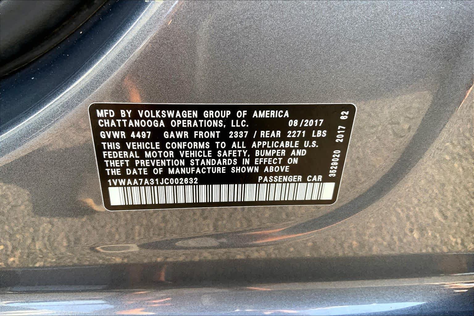Used 2018 Volkswagen Passat 2.0T S FWD image 35