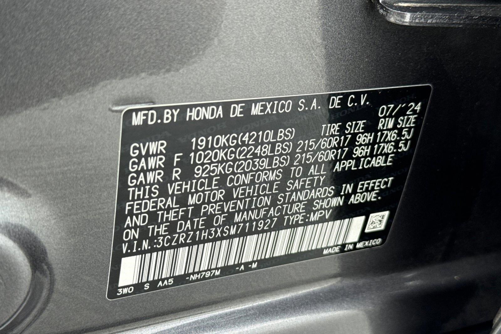 Certified 2025 Honda HR-V LX image 19