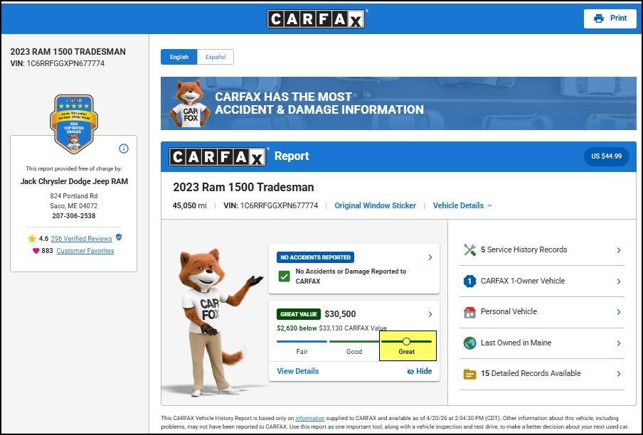 Used 2023 RAM 1500 Tradesman w/ Warlock PACKAGE AWD/4WD image 12