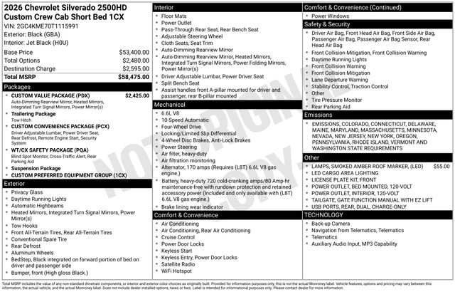 New 2026 Chevrolet Silverado 2500 Custom w/ Custom Value Package image 5